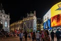 Piccadilly Circus square at night in London, England, UK Royalty Free Stock Photo