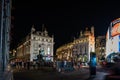 Piccadilly Circus square at night in London, England, UK Royalty Free Stock Photo