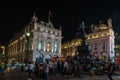 Piccadilly Circus square at night in London, England, UK Royalty Free Stock Photo