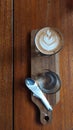 Piccolo Coffee on a wooden Plate