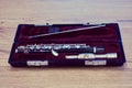 Piccolo flute in a red case, close-up Royalty Free Stock Photo