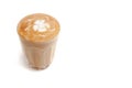 Piccolo Latte art in small glass on white background isolated Royalty Free Stock Photo