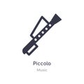 piccolo outline icon. isolated line vector illustration from music collection. editable thin stroke piccolo icon on white