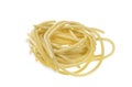 Pici spaghetti on white