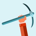 Pick Axe In Hand Royalty Free Stock Photo
