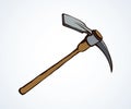 Pick axe icon. Vector drawing sign