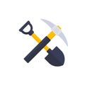 pick axe and shovel icon, vector design