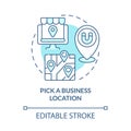 Pick business location in app concept icon
