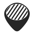 Pick guitar vector black icon. Vector illustration plectrum on white background. Isolated black illustration icon of