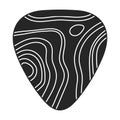 Pick guitar vector black icon. Vector illustration plectrum on white background. Isolated black illustration icon of Royalty Free Stock Photo
