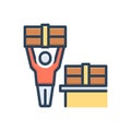 Color illustration icon for Pick, porter and product