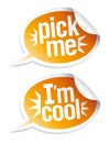 Pick me I`m cool stickers.