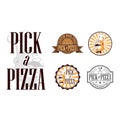 Pick a pizza custom and chef illustration vector