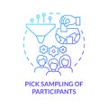 Pick sampling of participants blue gradient concept icon Royalty Free Stock Photo