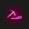 pick, tool neon style icon. Simple thin line, outline vector of desert icons for ui and ux, website or mobile application Royalty Free Stock Photo