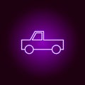pick truck outline icon in neon style. Elements of car repair illustration in neon style icon. Signs and symbols can be used for