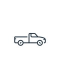 pick up car icon vector from vehicles transportation concept. Thin line illustration of pick up car editable stroke. pick up car