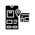 pick up location delivery glyph icon vector illustration