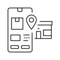 pick up location delivery line icon vector illustration