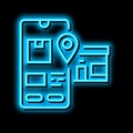 pick up location delivery neon glow icon illustration