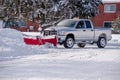 Plowing snow after a big storm Royalty Free Stock Photo