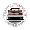 pick up truck auto detailing illustration design vector Royalty Free Stock Photo