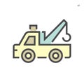 Pick up truck and crane icon