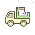 Pick up truck and crane icon
