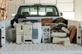 Pick-Up Truck Filled With E-Waste Royalty Free Stock Photo