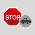 Pick up truck stop road sign design