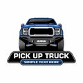 pick up trucks blue illustration design vector