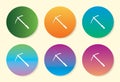 Pickax six color gradient icon design