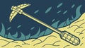 Pickaxe in Desert Landscape Vector Mining Tool, vector design Generative AI Royalty Free Stock Photo