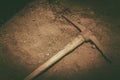 Pickaxe on the Ground Royalty Free Stock Photo