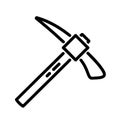 Pickaxe icon in bold black outline style, simple mining and excavation tool symbol Royalty Free Stock Photo