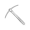 Pickaxe illustration a tool for mining and digging isolated on white. Hand drawn vector art Royalty Free Stock Photo