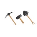 pickaxe,shovel and hummer icon vector element design template