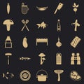 Picker icons set, simple style Royalty Free Stock Photo