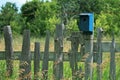 Picket Fence and Birdhouse Royalty Free Stock Photo