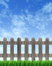 Picket Fence And Blue Sky Royalty Free Stock Photo