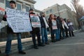 Picketing the Russian embassy in Kiev