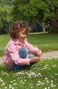 Picking daisies Royalty Free Stock Photo