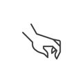 Picking hand gesture line icon