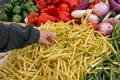 Picking out fresh beans Royalty Free Stock Photo