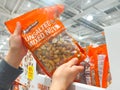 Kirkland Unsalted Mixed Nuts in Costco Royalty Free Stock Photo