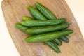 Pickle cucumbers on a cutting board Royalty Free Stock Photo