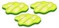 Pickle slices icon. Tasty cartoon burger ingredient