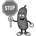 Pickle with Stop Sign Illustration Royalty Free Stock Photo