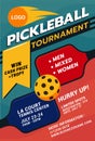 Pickleball flyer or poster with a dynamic and eye-catching look