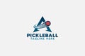 pickleball logo with a combination of pickleball, letter a, and swoosh